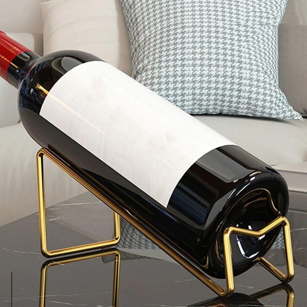 Fashion Simple Wine Rack Curved Metal Beer Holder Red Wine Display Stand Household Bar Counter Decoration
