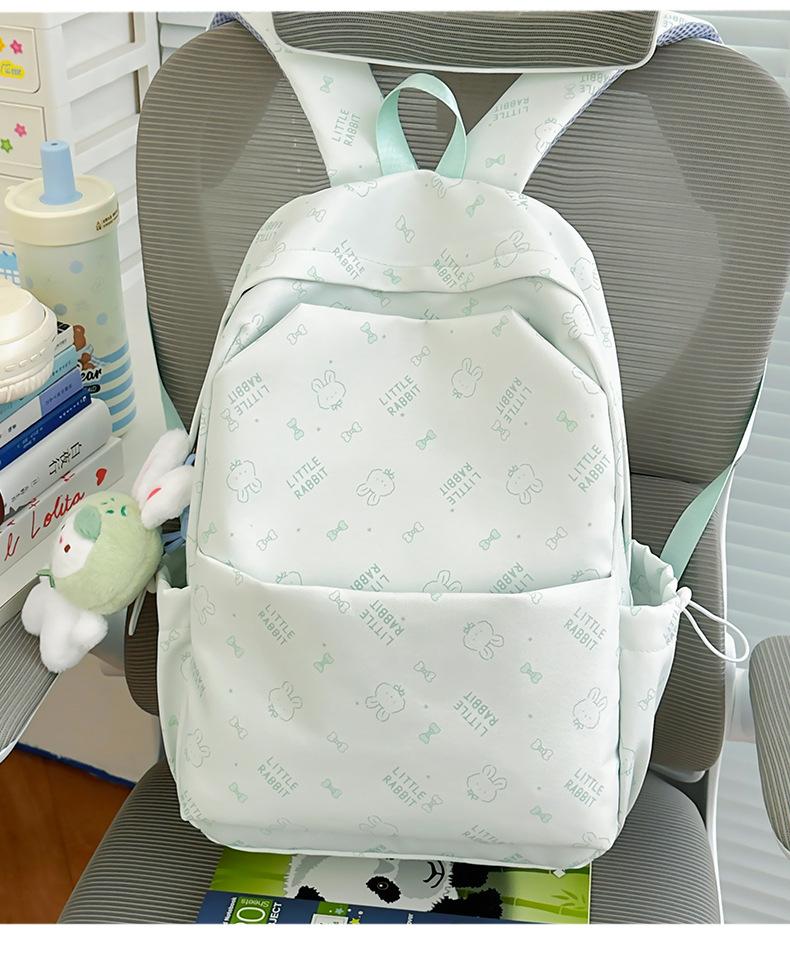 School Bag Printed Student Backpack Letter Backpack, Versatile for Middle and High School Students and Girls, Casual for Class, Large Capacity Fresh
