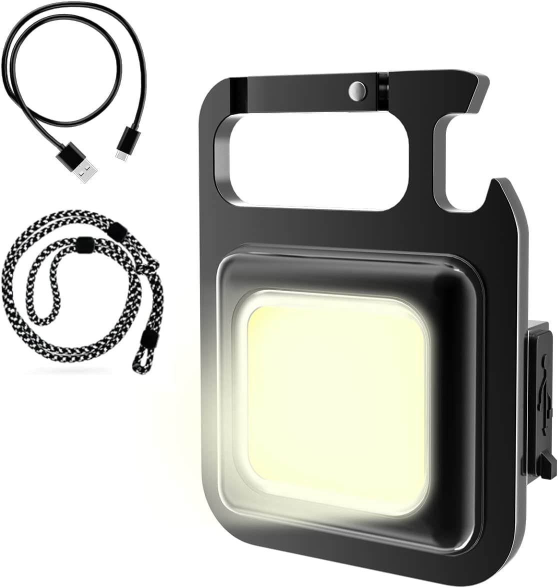 

Yirui COB Light, Work Light, Floodlight, LED, 5 Level Adjustable Handle, Mini Floodlight, USB Rechargeable, High Brightness, Keychain Type, Mountain