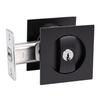 Pocket Door Lock Hardware Set with Indicator Key Privacy Latch for Standard Door 1.37 to 2.3 Inch Thick Matte Black