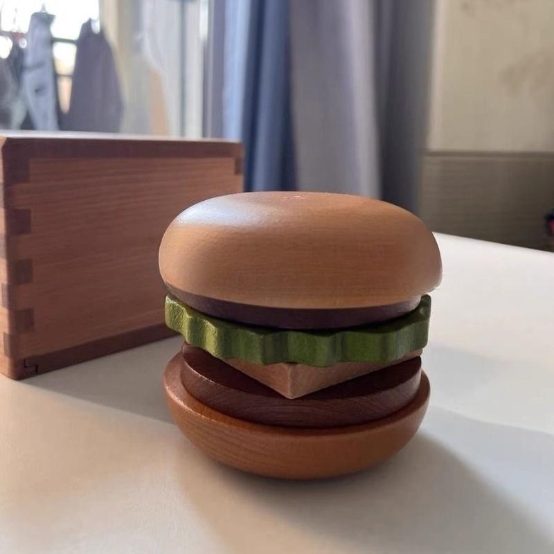 Creative Wooden Magnetic Cup Pad Hamburger Desktop Multifunctional Pad Home Dining Kitchen Utensil Decoration
