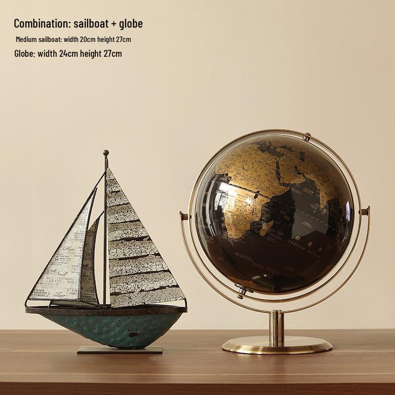 Astronaut Boy Globe Ornament: Luxurious Birthday Gift & Decorative Piece for Living Room or Wine Cabinet.