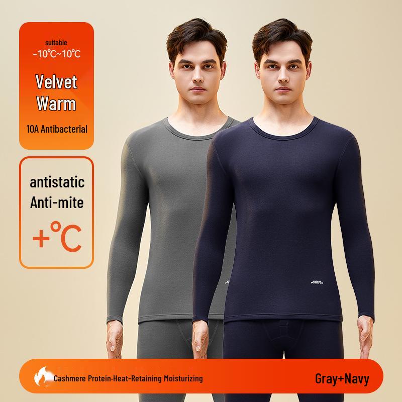 Men's Woolen Thermal Underwear Set: Autumn & Winter Fleece Pants & Top