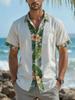 Tropical Floral Print Short-Sleeve Shirt, Perfect for Summer Beach Wear