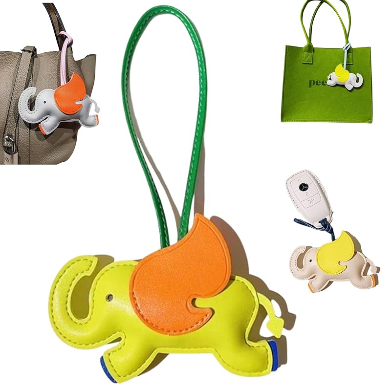 

[profit.relaxed] bag charm ladies elephant motif key ring Travel (yellow & orange)