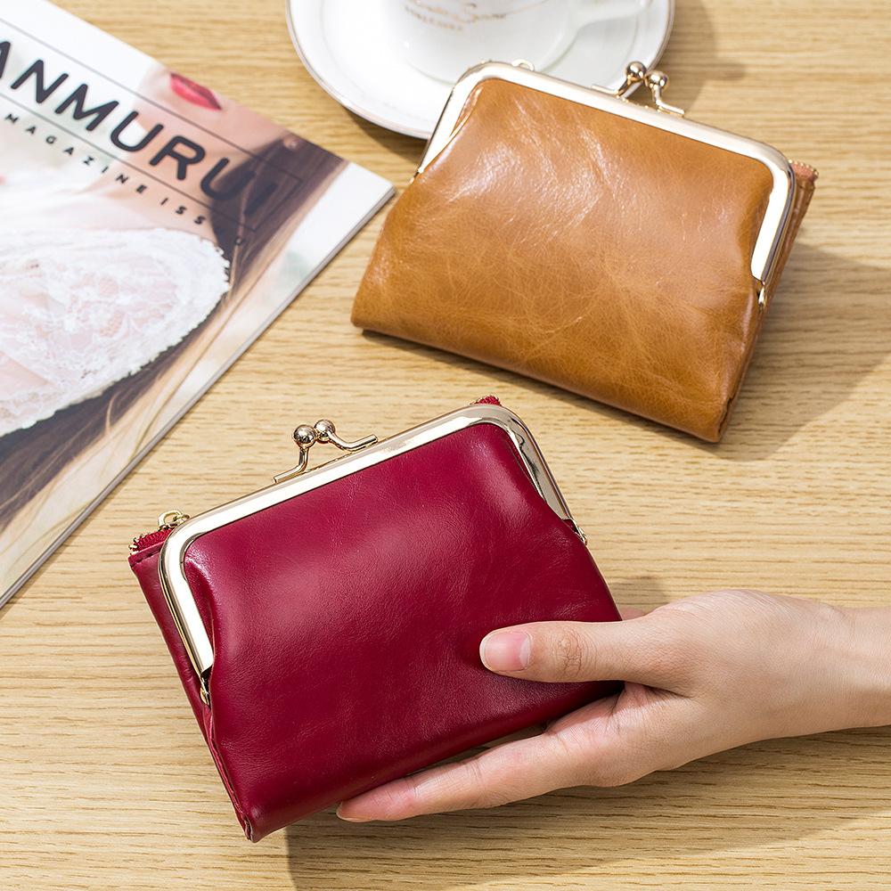 New retro clutch bag short wallet women's European and American style multi-functional clip change bag simple storage bag