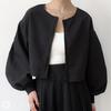 J-Scott Original Zip-Up Jacket with Lined Shorts and Puffy Sleeves, Black, JS155-BK-L