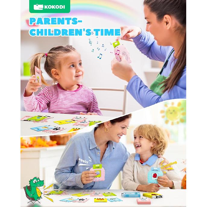 KOKODI Talking Flash Cards for Toddler Girls Toys Age 3+, Speech Therapy Toy 224 Sight Words Speech Therapy Toys Learning Alphabet Educational