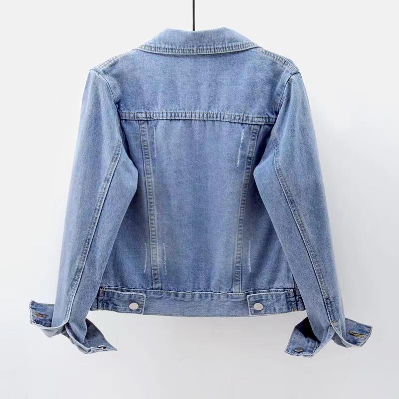 Women's Slim Denim Jacket: Versatile Long-Sleeved, Single-Breasted Cardigan for Spring and Autumn