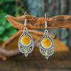 Vintage Ethnic Colorful Natural Stone Water Drop Earrings for Women Creative Unique Dangle Earrings Female Vacation Jewelry