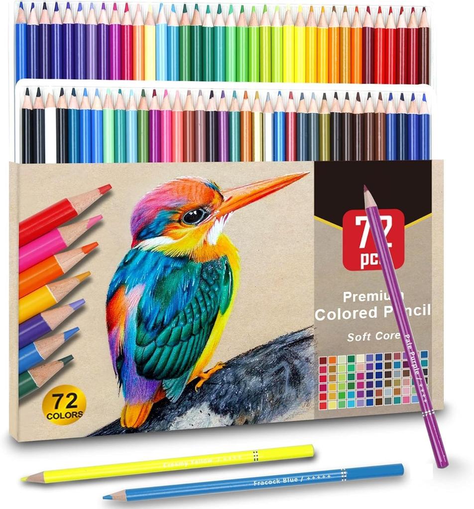 Corslet Set Of 72 Colors Artists Soft Core Colour Pencils Set For Drawing Sketching Shading Coloring Pencils For Adults