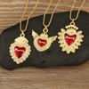 Nidin Neue Retro Mama Buchstaben Heiliges Herz Anhänger Halskette Für Frauen Weiblich Eingelegter Kristall Zirkon Modeschmuck Zarte Geschenke