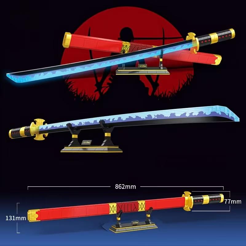 Samurai Sword Building Blocks Ninja Blade Katana Japanese Anime Butterfly Nichirin Knife Bricks Toys for Adult