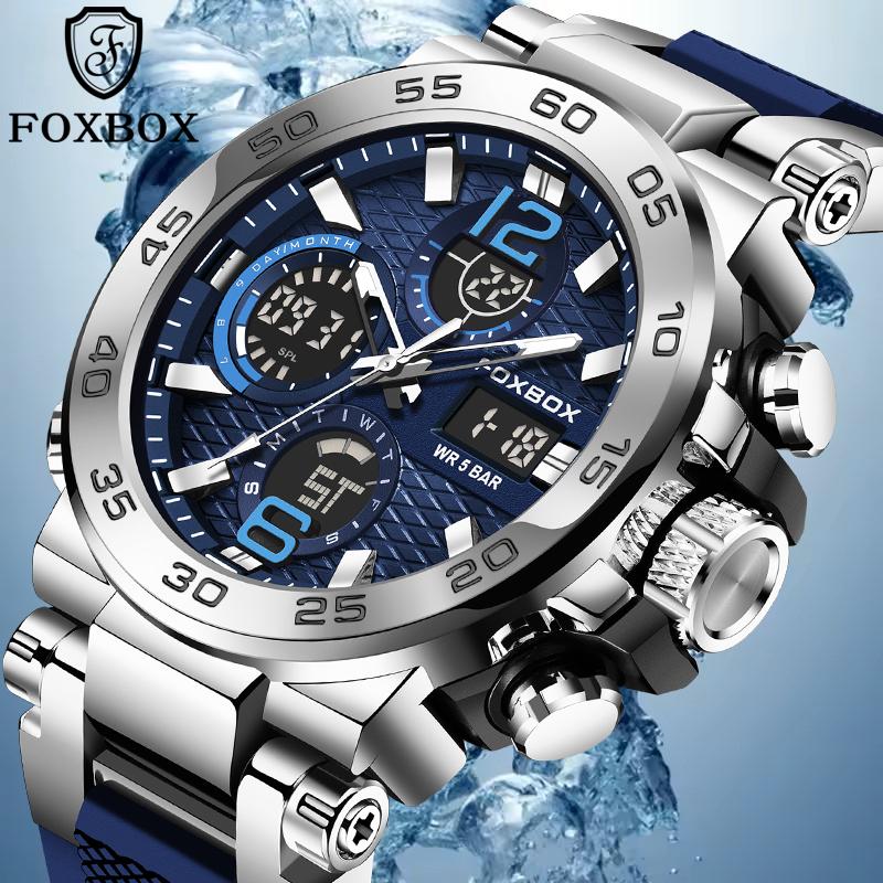 Fashion Business LED Backlight Alarm Quartz Chronograph Clock Male Waterproof Luminous Diving Watch Men Reloj Hombre+Box