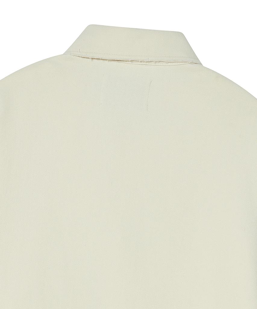 Beyond Closet [Collection Line] Cut Collar Tailored Cotton Jacket Ivory