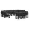 Outdoor Sofa Set In Black and Dark Gray Polyester