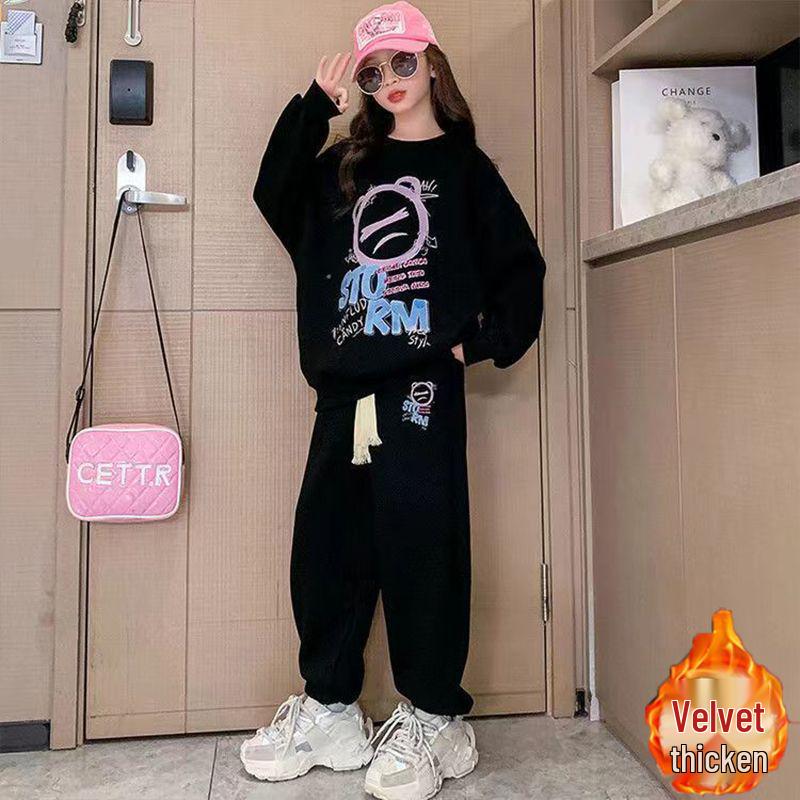 2025 Girls' Seasonal Hoodie & Pants Set: Spring, Autumn, Winter Fashion