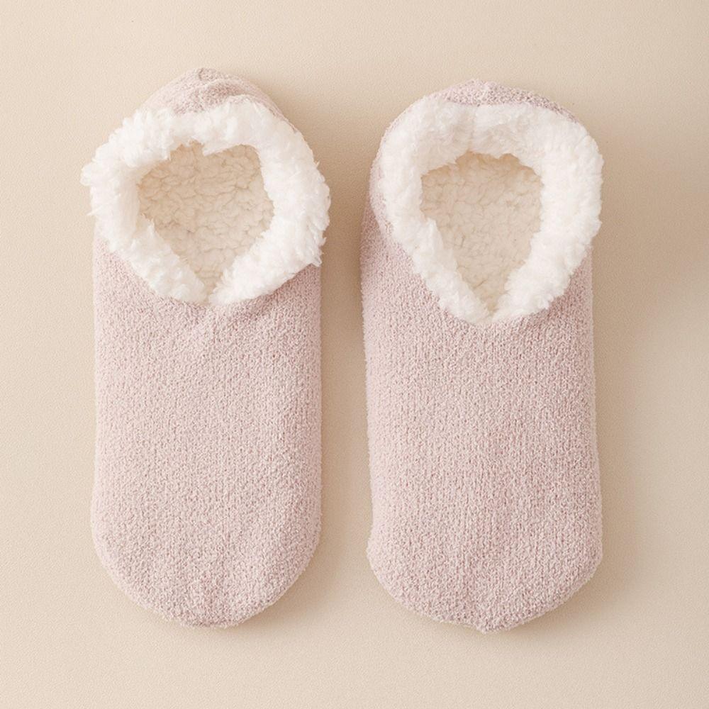 Non-slip Bottom Lamb's Wool Socks Thickened Sleeping Slipper Socks Lamb Fleece Socks Autumn Winter