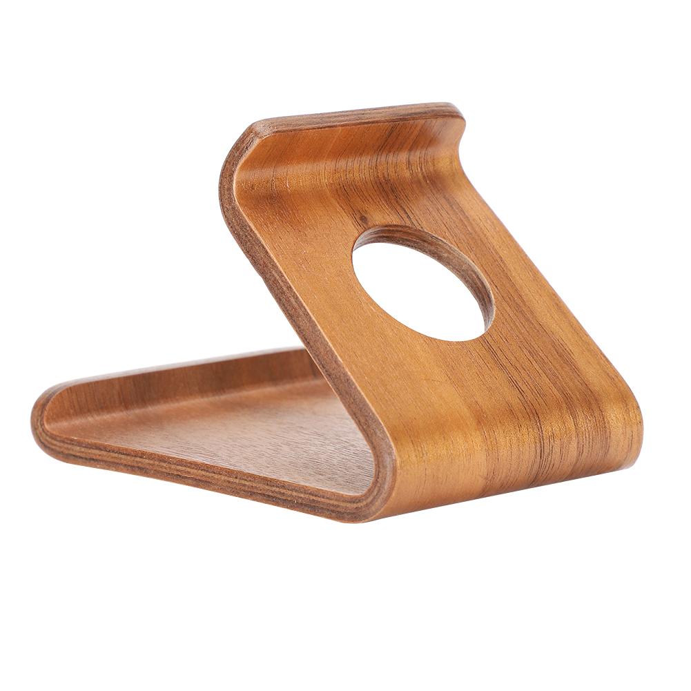 Portable Mobile Phone Stand Desktop Bedside Tablet Computer for iPads Stand Wooden(Nutbrown )