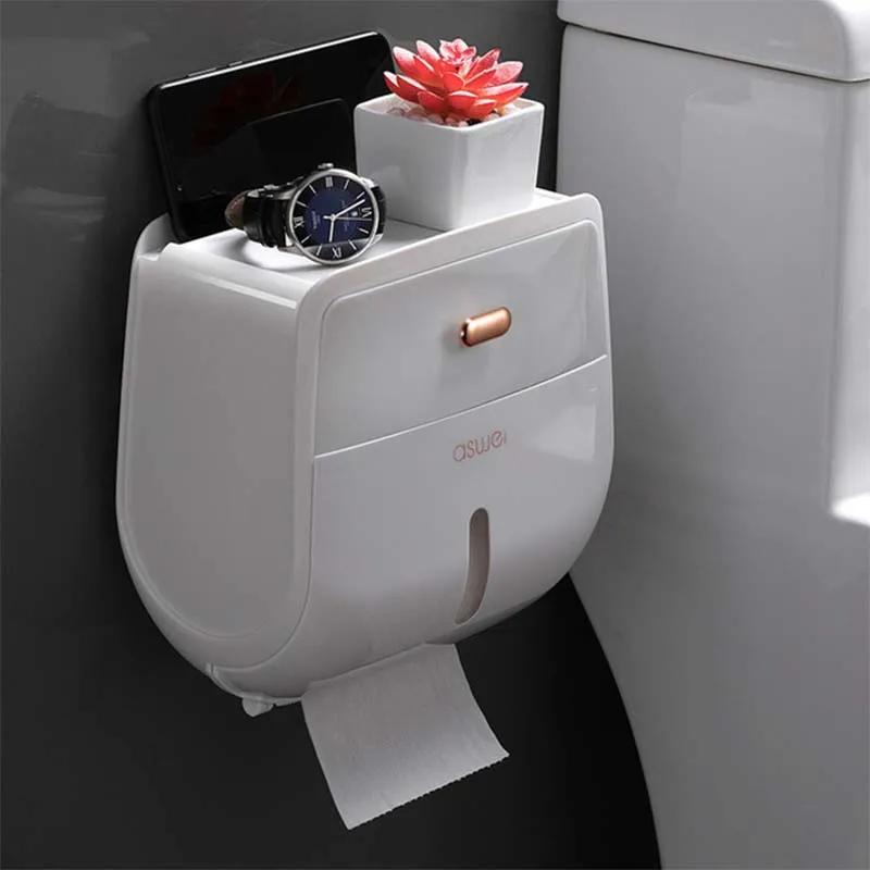 Waterproof Toilet Paper Tray Roll Wall Mount Paper HolderStorage Box Organizer Multifunctional Tissue Box Bathroom Accessories