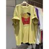 Women's Oversized "Le French Fries" Printed Short Sleeve T-Shirt