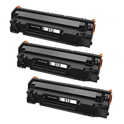 Canon Toner Cartridges with Remaining Ink Level Latest IC Chip Highest Quality Genuine Compatible Ink Cartridges for Printers CRG-312 (Black) (3-Pack)