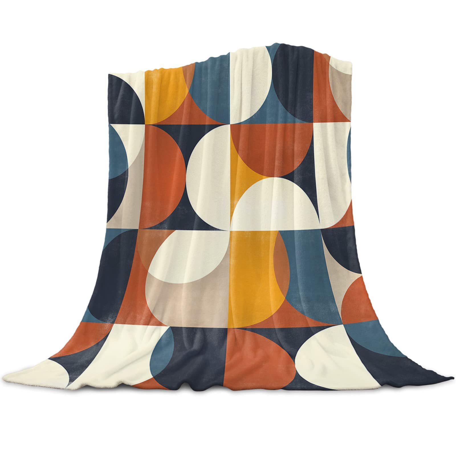 

Abstract color block design digital-printed polyester Bedroom velvet flannel cover blanket Fleece soft cover blankets for beds 75x90cm