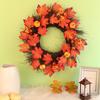 Harvest Festival Pumpkin Maple Leaf Wreath Door Hanging Thanksgiving Autumn Color Simulation Dead Branch Rattan Decoration