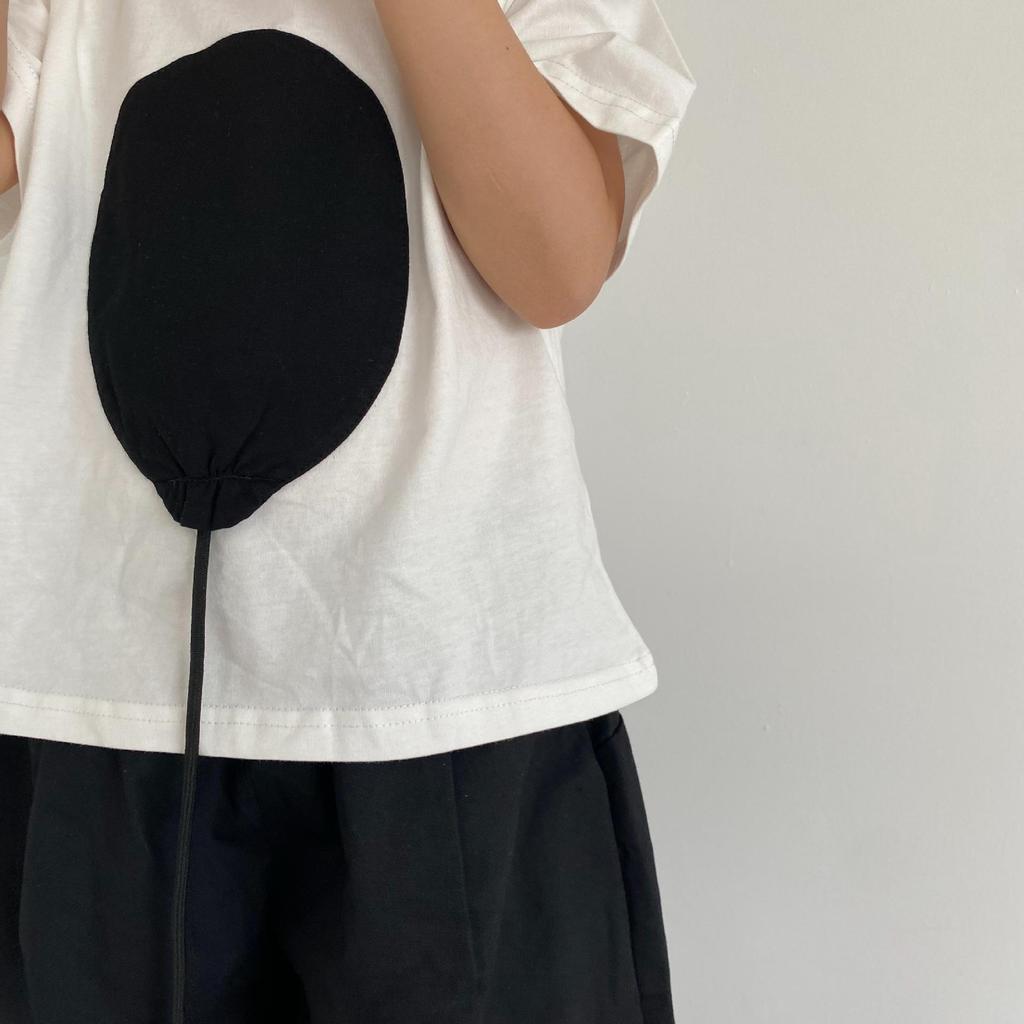 Korean Style Kids' 3D Balloon T-Shirt - Summer Short-Sleeve, Skin-Friendly Tee for Boys and Girls