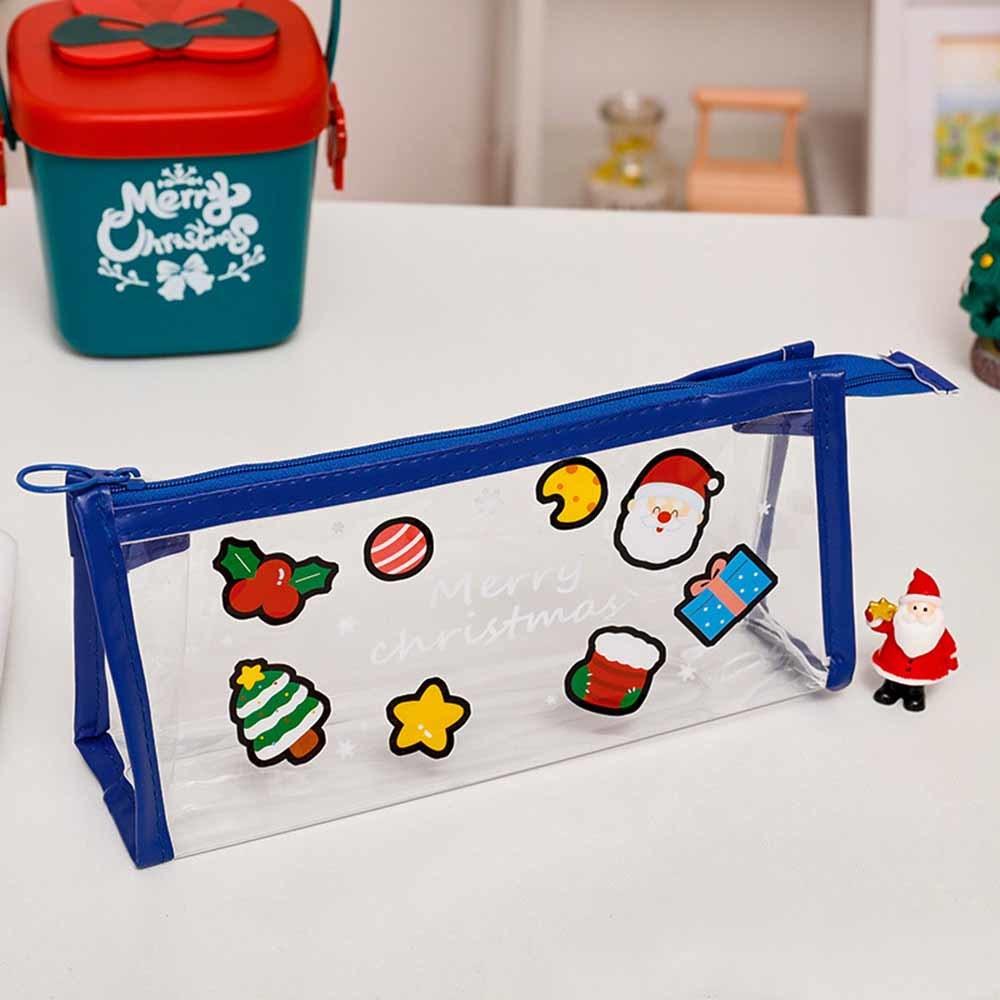 

1 шт. Прозора мультяшна різдвяна портативна ручка для олівців, сумка для олівців, шкільне канцелярське приладдя, канцтовари