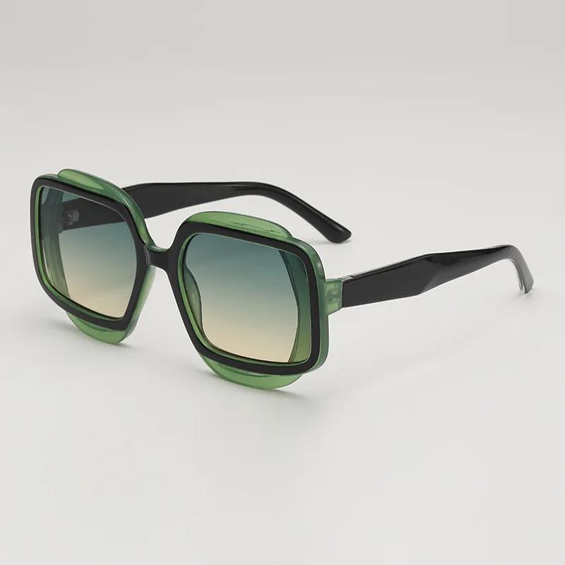 Retro Polygonal Color Blocked Fashionable Sunglasses Retro  Style Exquisite Personalized Colored Sunglasses