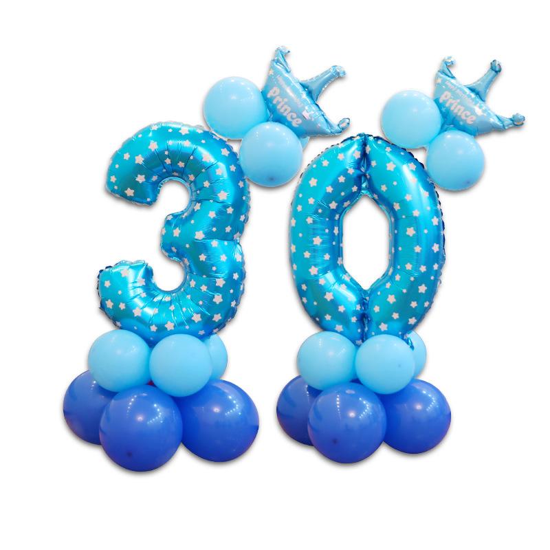 32 Inch 0-9 Number Foil Balloons Set Wedding Anniversary Balloon Baby Shower Birthday Balloons Party Supplies