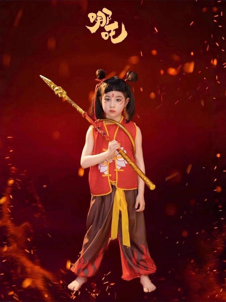 Cosplay kostým Nezha Démonické dítě pro děti - Unisex divadelní sada pro Den dětí