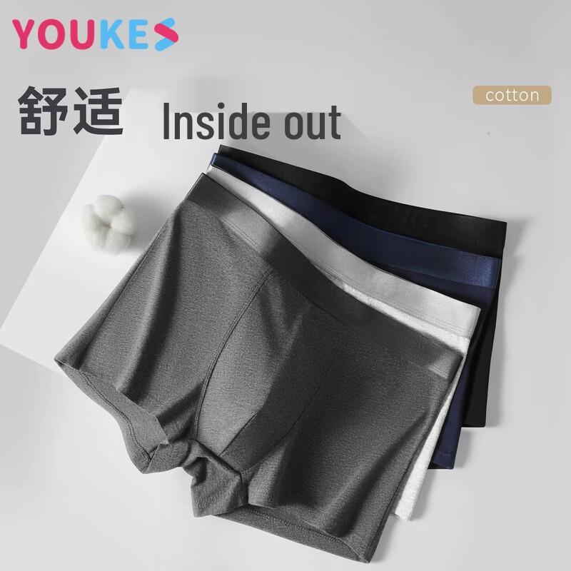 Youkeshu Men's Antibacterial Cotton Boxer Briefs
