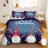 Christmas Duvet Cover Set Christmas Celebration Winter Polyester Bedding Set with Zipper Ties for All Season Double Queen King