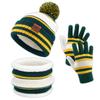 Christmas and New Year Children's Hat, Gloves, Scarf, Three Piece Set, Double-layer Warm, Winter Thick Baby Knitted Set
