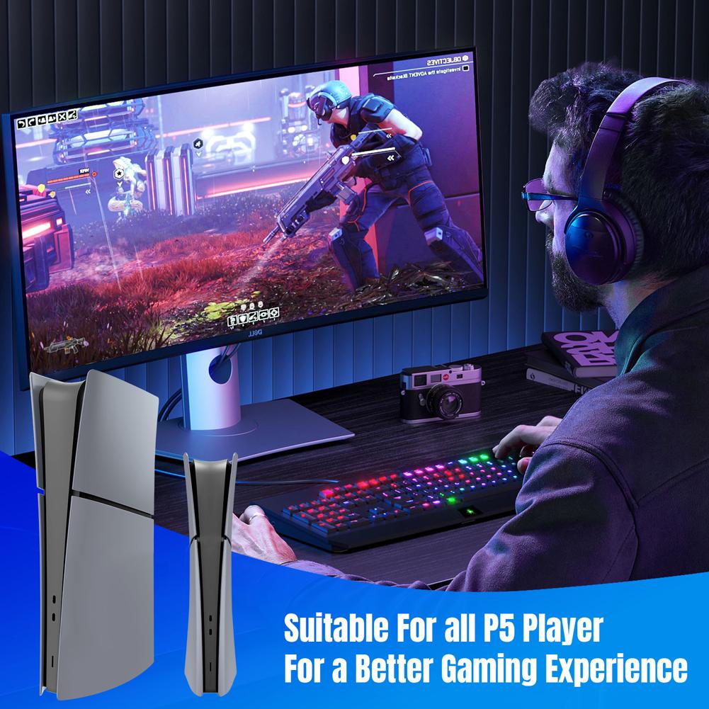 ABS Hard Case Replacement Faceplate Anti-Scratch Face Plate Console Cover Shockproof for Playstation 5 Slim Disc/Digital Console