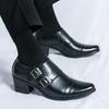 Fashion Men Italy Style High-heeled Fashion Casual Business Formal Leather Shoes Men Pointed Heightening Shoes Senior Casual Party Shoes
