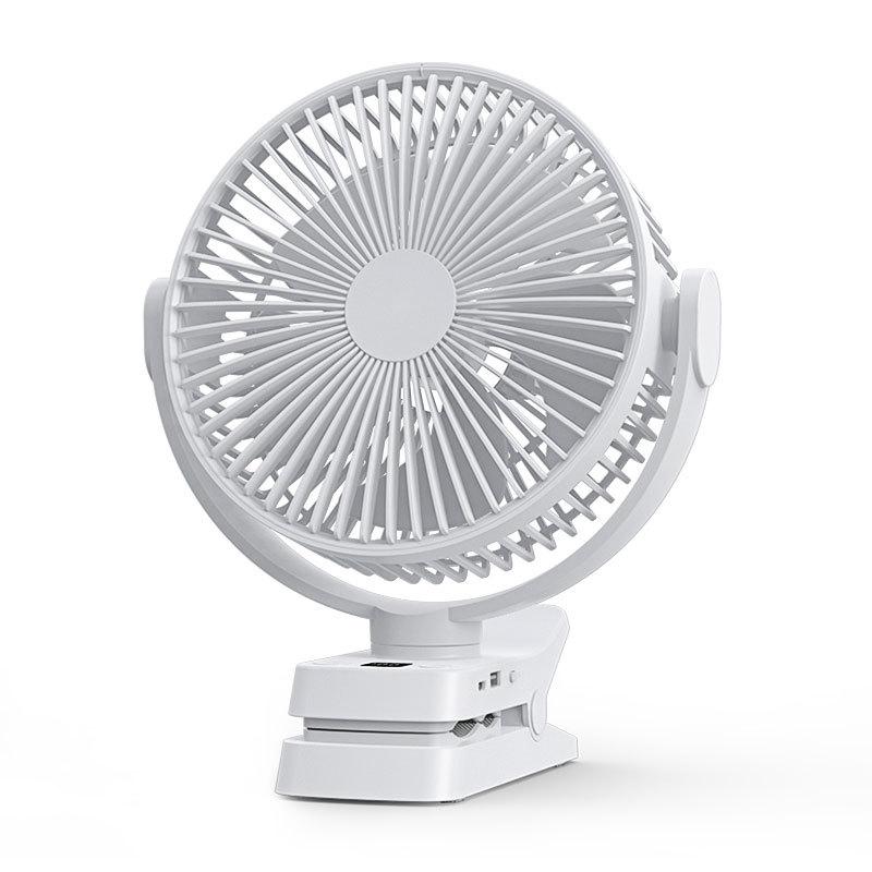 USB Air Circulation Clip Fan with Night Light 5-Speed Quiet Operation 360° Rotatable Smart Timer Desk Fan for Home Dormitory Use