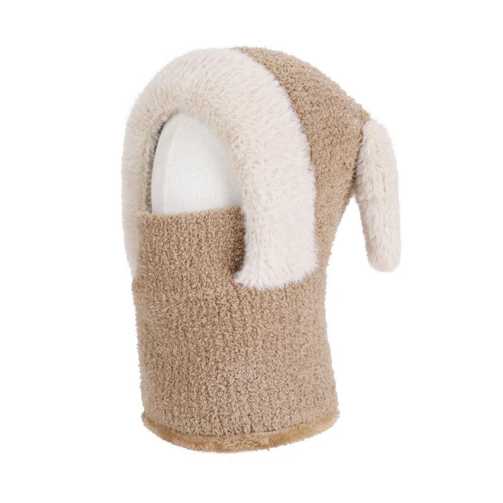 Knitted Beanie Rabbit Ear Winter Hat Warm Ears Pullover Cap Plush Scarf Hat  Kids Winter Wear