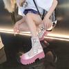 Hollow Martin boots women's summer thin breathable mesh boots 2024 new sweet cool boots thick-soled heightening short boots