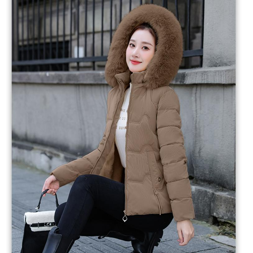 Padded Jacket Women's Slim-fit Women's Padded Jacket Short Fur Collar Padded Jacket Women's Warm and Cold-proof