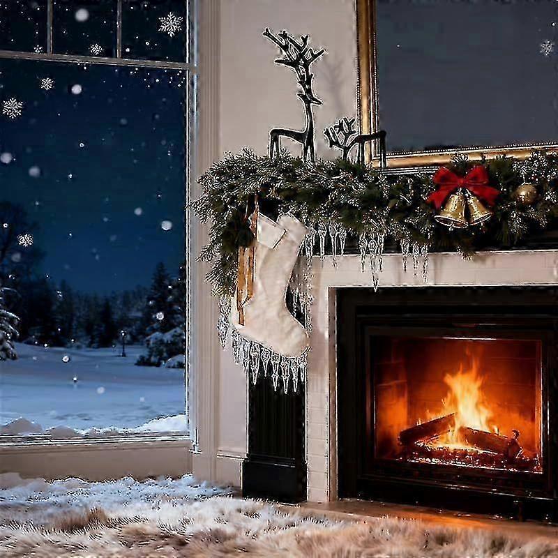 1-3X Rentier Weihnachtsdeko, Set aus 2 schwarzen Metall-Rentierfiguren - Moderne Weihnachtsdekorationen - Elegante Indoor-Feiertagsstatuen für Kaminsims