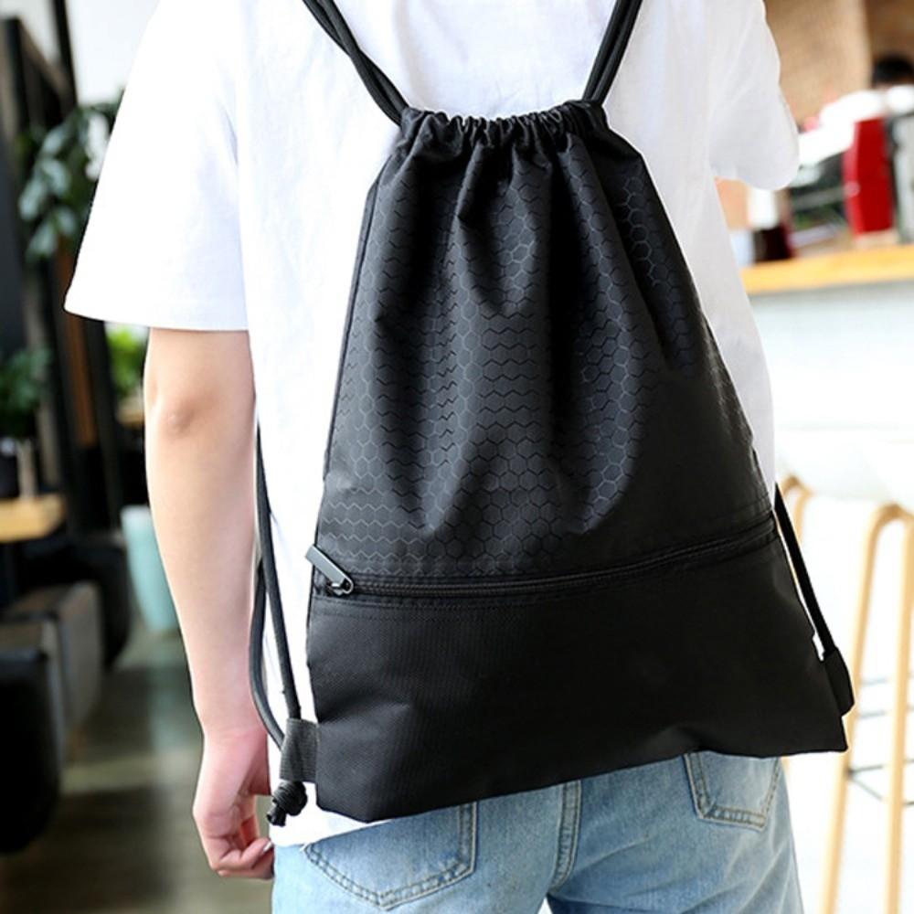 Waterproof Fitness Drawstring Bag Solid Color Drawstring Pocket Casual Drawstring Backpack  Sports