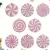 6/10/12Pcs Pink Lollipops Candy Christmas Tree Ornaments DIY Cute Candy Picks Ornaments Xmas Decorations Shatterproof