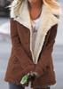 Women's Lapel Sherpa Lined Denim Jacket Straight Fit Urban Style Warm Fleece Winter Outer Coat
