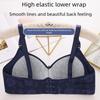 Large Jacquard Thin Cup Non-Wired Full Coverage Bra for Mature Women