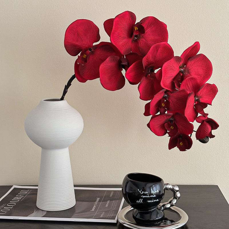 White Phalaenopsis Artificial Floral Arrangement - Realistic High-End Decorative Accent