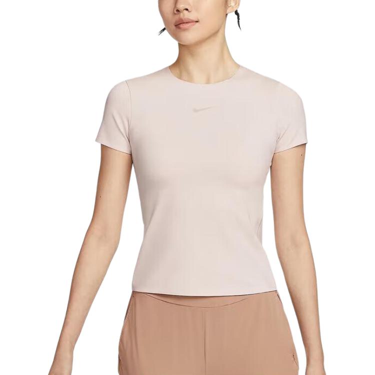 Nike T Shirts Women's Light Pink Crew Neck Moderate HQ8080-104