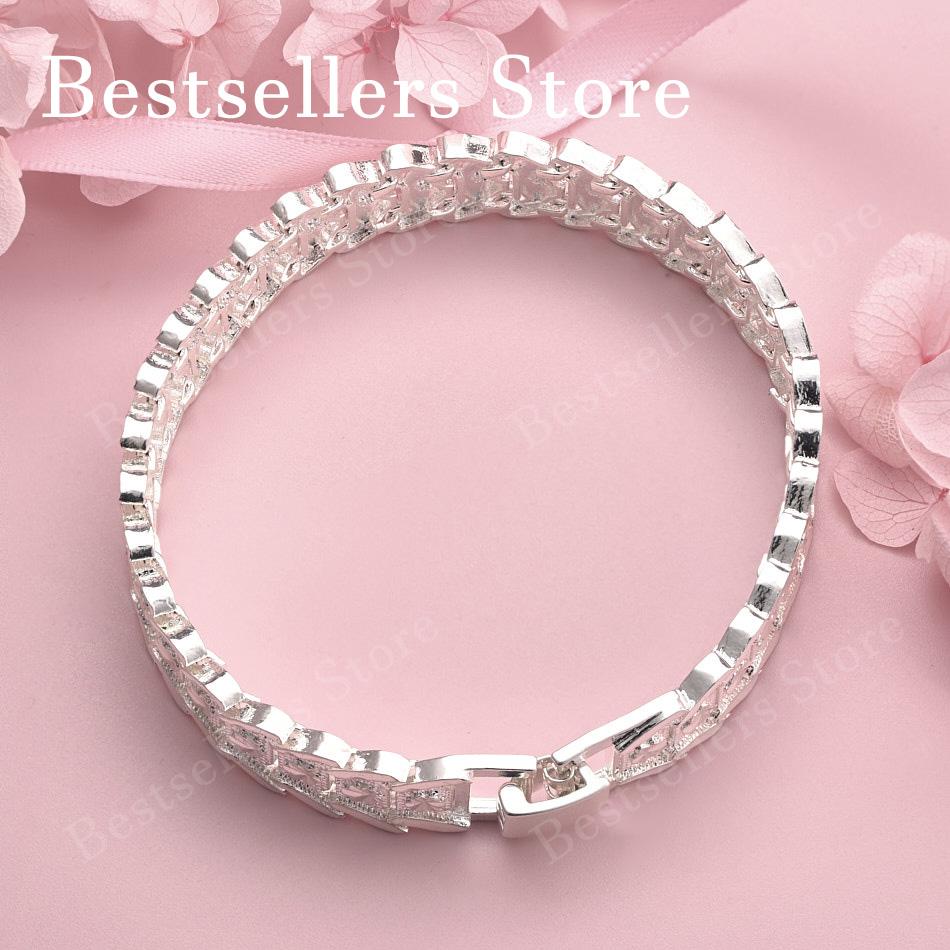 Elegant 925 sterling silver 8-inch exquisite strap bracelet for women's fashion parties, wedding gifts and accessories